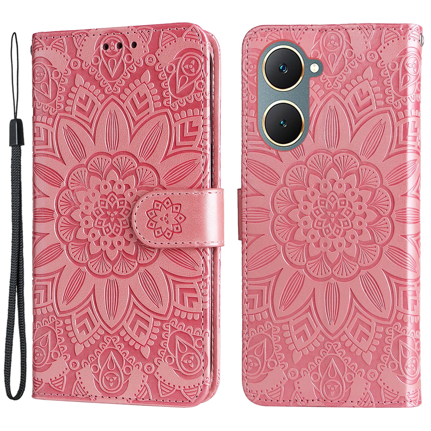 For vivo Y03 PU Leather Phone Shell Imprinted Sunflower Phone Stand Card Holder Cover For vivo Y03 PU Leather Phone Shell Imprinted Sunflower Phone Stand Card Holder Cover